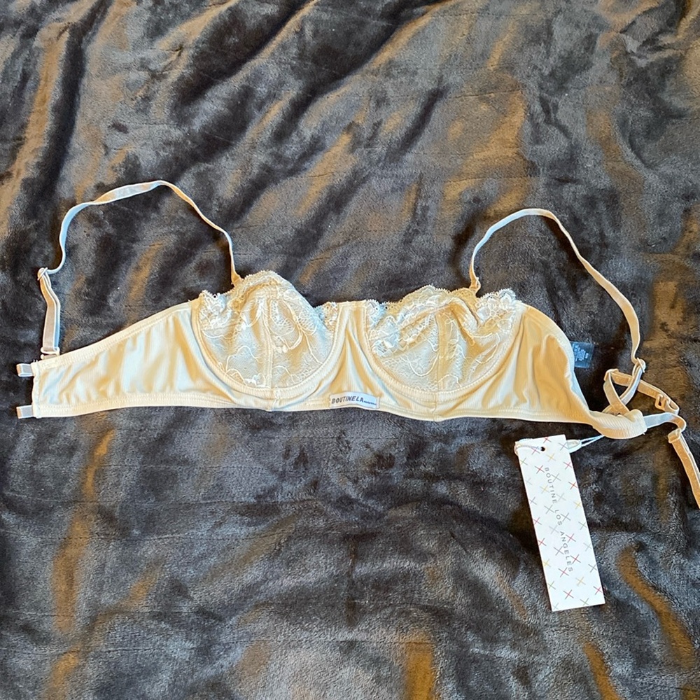 Cream lace bra